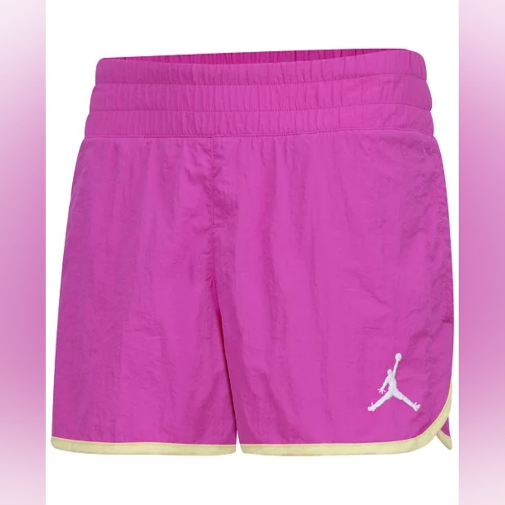 JORDAN Lemonade Stand High Flying Shorts Big Girls SIZE LARGE Fuchsia NEW